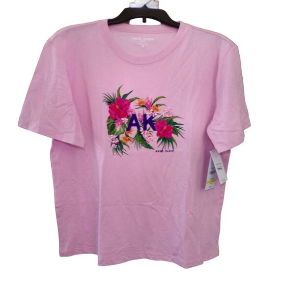 Anne Klein Jungle Wild Blossom T Shirt Size Medium NWT - Picture 1 of 3